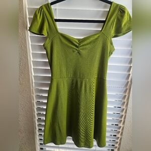 Wild Fable Olive Green Mini skater Dress sz M